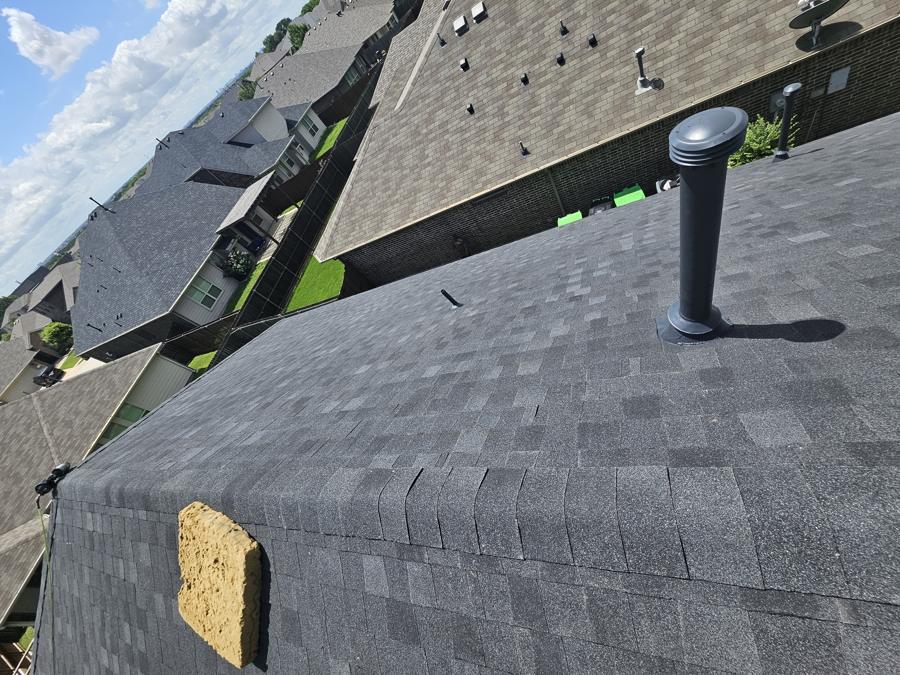 Weathered asphalt shingle roof